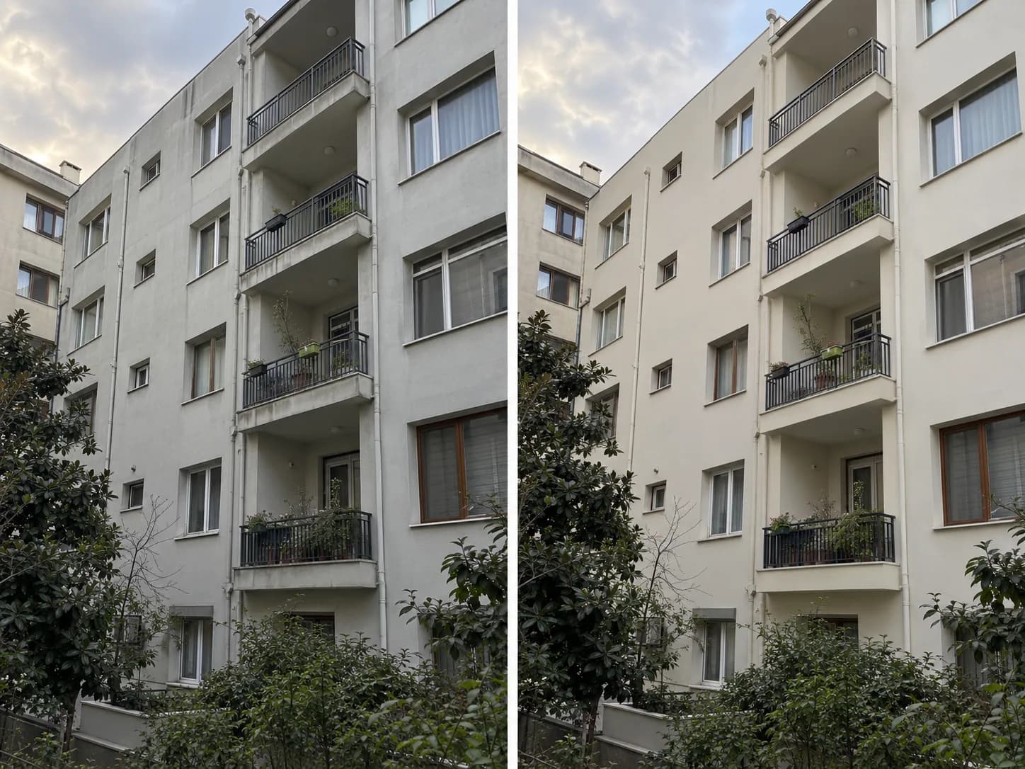Ataşehir dış cephe boya uygulaması öncesi ve sonrası konsept görseli